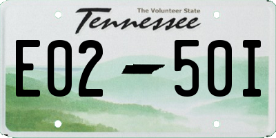 TN license plate E0250I