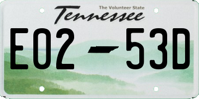 TN license plate E0253D