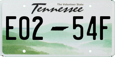TN license plate E0254F