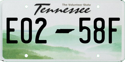 TN license plate E0258F
