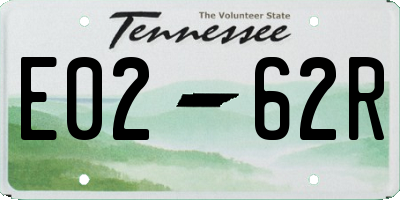 TN license plate E0262R