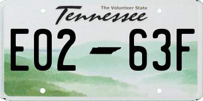 TN license plate E0263F