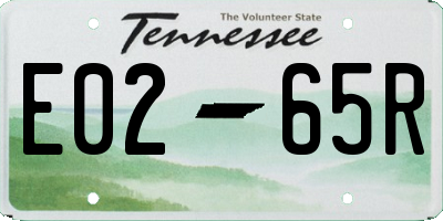 TN license plate E0265R