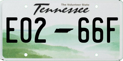 TN license plate E0266F