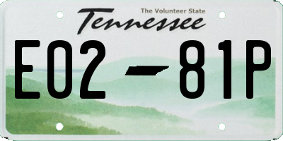 TN license plate E0281P