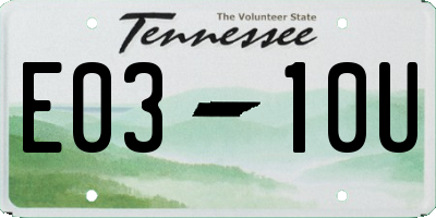 TN license plate E0310U