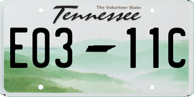 TN license plate E0311C