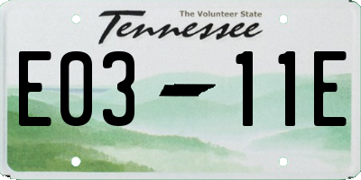 TN license plate E0311E