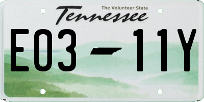 TN license plate E0311Y