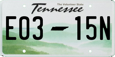 TN license plate E0315N