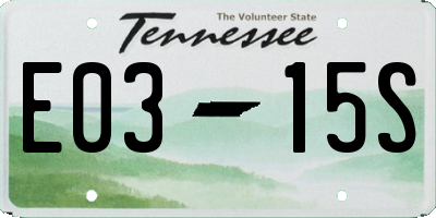 TN license plate E0315S