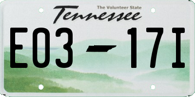 TN license plate E0317I