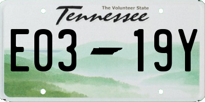 TN license plate E0319Y