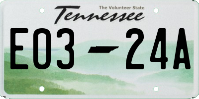 TN license plate E0324A
