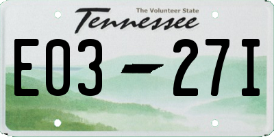 TN license plate E0327I