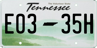 TN license plate E0335H