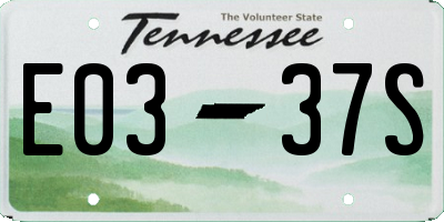 TN license plate E0337S