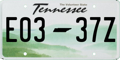 TN license plate E0337Z