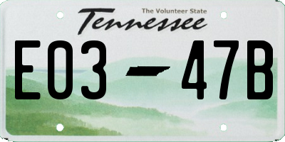 TN license plate E0347B