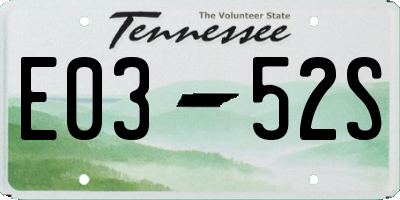 TN license plate E0352S