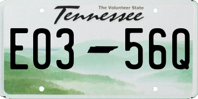 TN license plate E0356Q