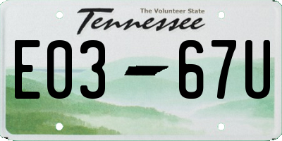 TN license plate E0367U