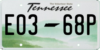TN license plate E0368P