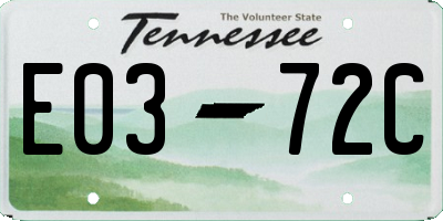 TN license plate E0372C