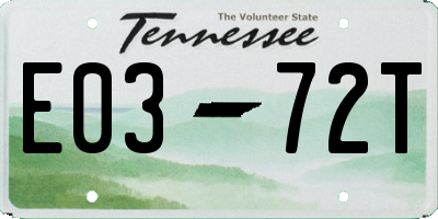 TN license plate E0372T