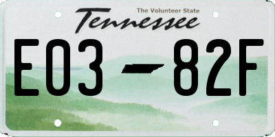 TN license plate E0382F