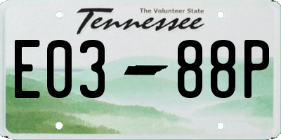 TN license plate E0388P