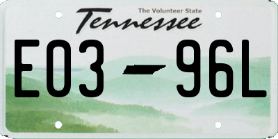 TN license plate E0396L