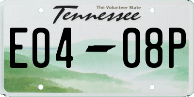 TN license plate E0408P