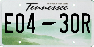 TN license plate E0430R