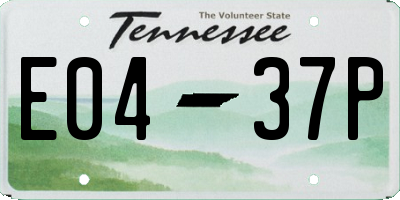 TN license plate E0437P