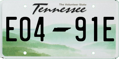 TN license plate E0491E