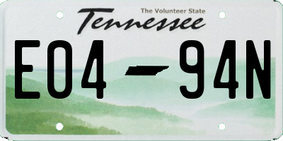 TN license plate E0494N