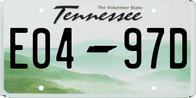 TN license plate E0497D