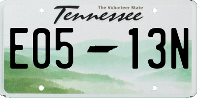 TN license plate E0513N