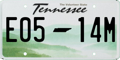 TN license plate E0514M