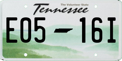 TN license plate E0516I