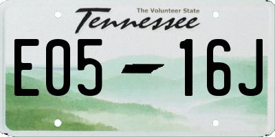 TN license plate E0516J