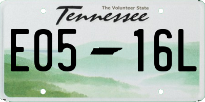 TN license plate E0516L