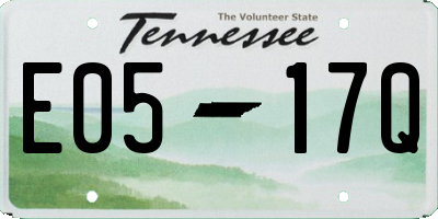 TN license plate E0517Q