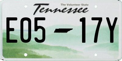 TN license plate E0517Y