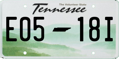 TN license plate E0518I