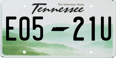 TN license plate E0521U