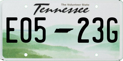 TN license plate E0523G