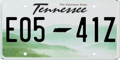 TN license plate E0541Z