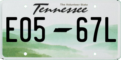 TN license plate E0567L